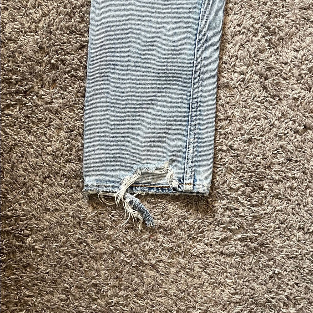 Agolde Light Blue Straight Leg Jeans - Picture 13 of 16